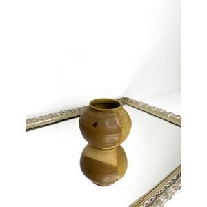 vintage miniature earth toned organic pottery vase